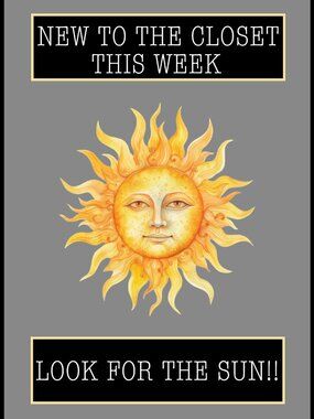 ☀️ New To The Closet This Week - LOOK FOR THE SUN